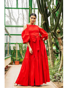 MAXI DRESS - WITH SPLIT PUFFED SLEEVES 2